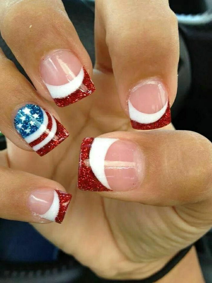 unghiilor cu gel American Flag Inspirație