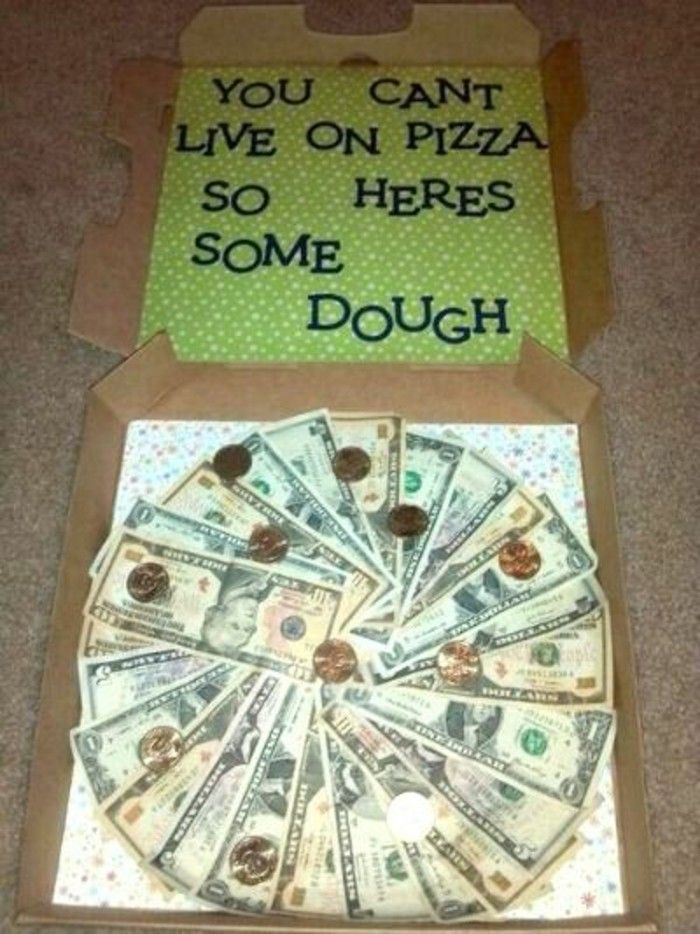 Presentes-de-bacharelado uma pizza de dinheiro