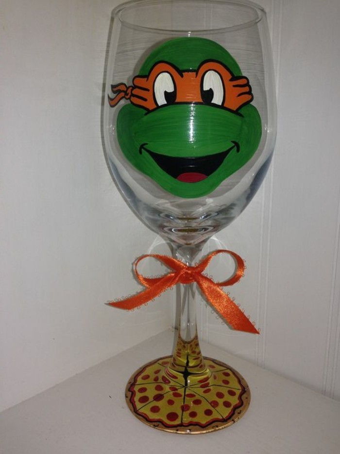 Glas met Funny Decoratie geïnspireerd-by Ninja Turtles