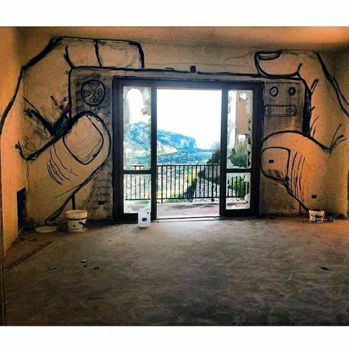Grafiti Resimleri daire teras-Kamera Çizim Eller görüntülemek