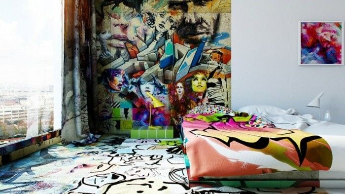 Graffiti i sovrummet kontrasten