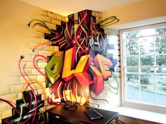 Graffiti i sovrummet-string är-crazy