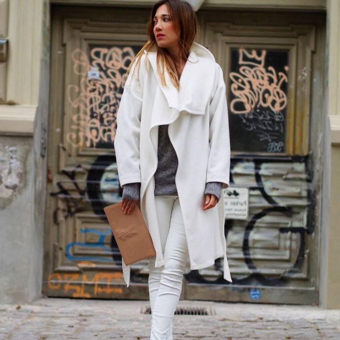 H & M Odzież płaszcz i biały interesujący model
