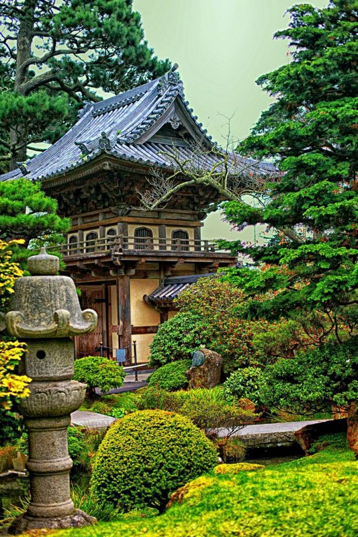 House Garden japansk stil stein lanterne Grønn
