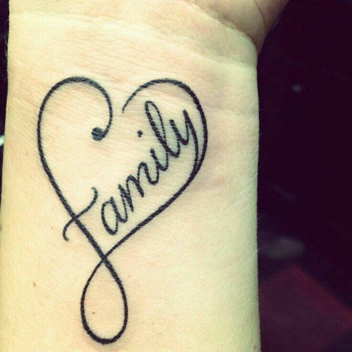 lettering Tatuaggio del cuore Tatuaggio famiglia