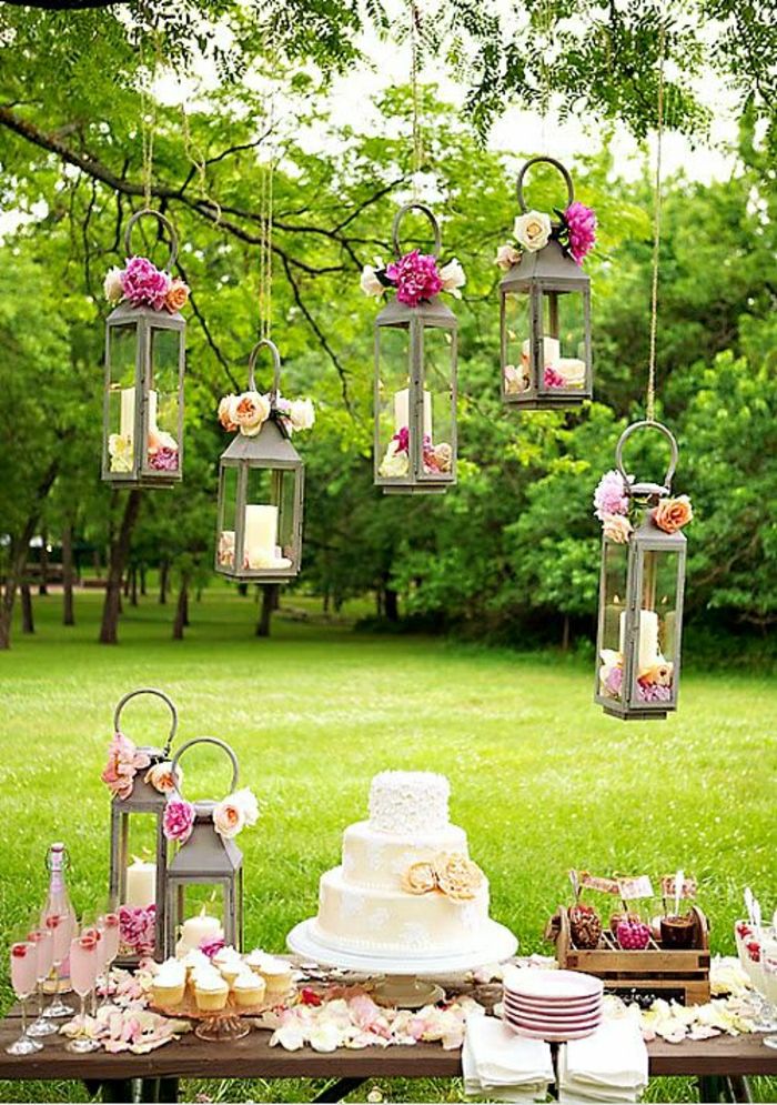 Bruiloft decoratie Tuin Flower Lantern Candle Pie wijnglazen cupcakes