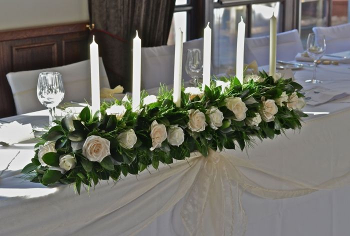 Poroka namizne dekoracije Sveče-vrtnice