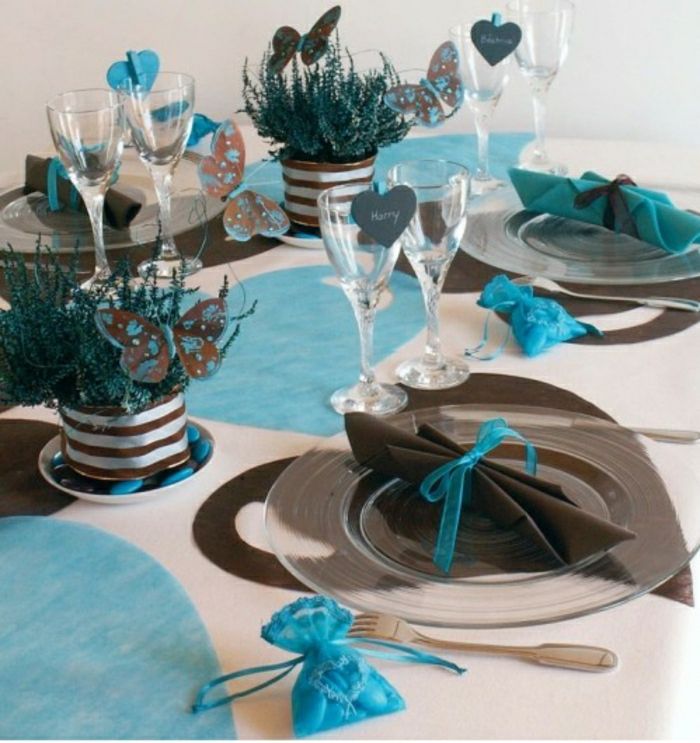 Poroka tabela dekoracijo Čokolada-modra