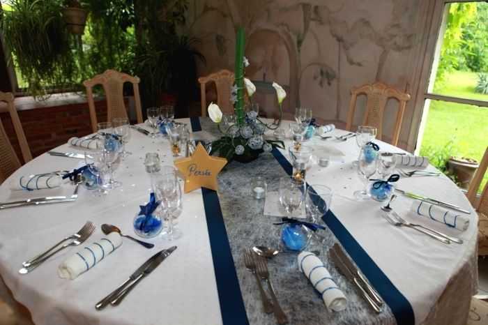 Poroka tabela dekoracijo Serviete Serving-temno modra