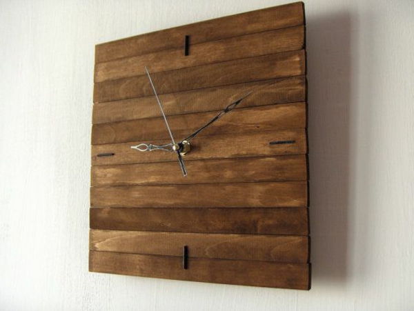 Les plošča lesena stena oblikovanje ura