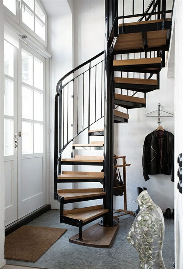 -Interior oblikovanje ideje, spiralno stopnišče-z-izvirno zasnovo