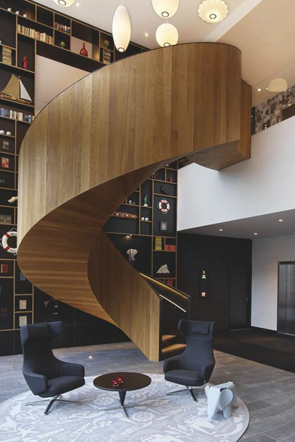 Interior Design Oblikovanje prostorov Modern notranje stopnice - iz lesa