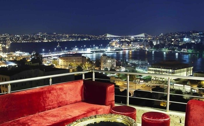 pamiatok Istanbul balkón-View-in-the-nočné