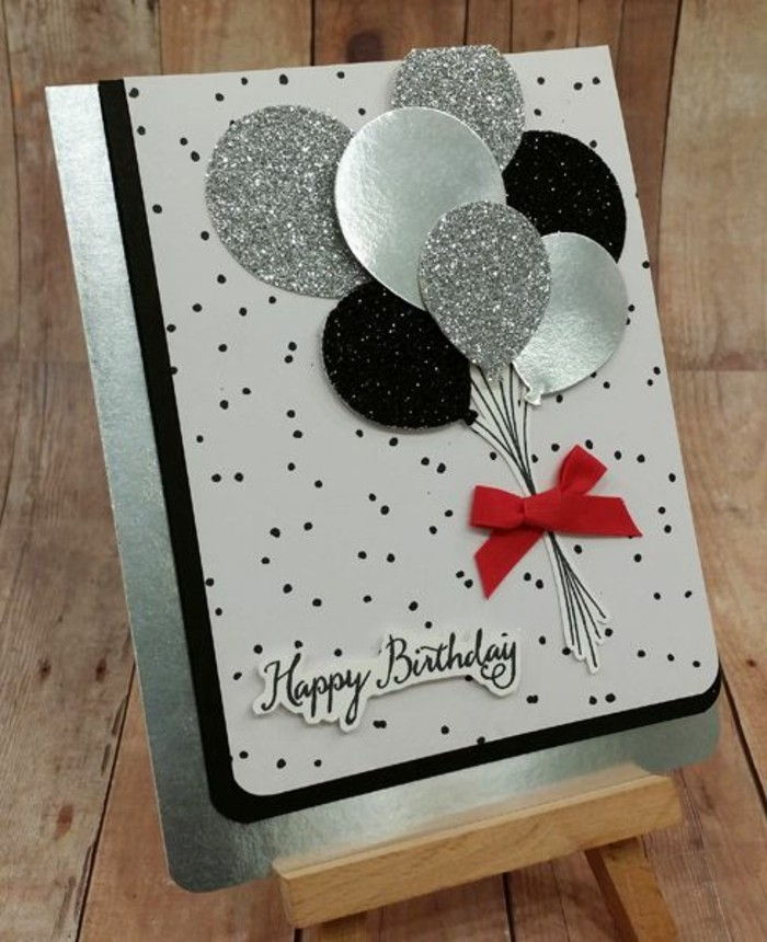 Kartice za-rojstni dan-ideje-za-sam-make-srebrna sijaj baloni