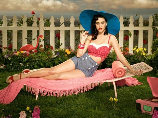 Katy Perry gramofonas mėlyna Hat Akiniai nuo saulės džinsinio Flamingas tvora