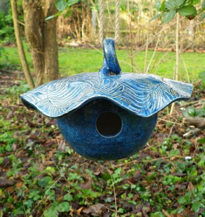 Keramika vo farma-gate holubník Nest modrí
