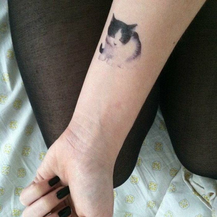 Mažos tatuiruotės reali katė
