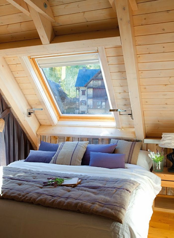 Villa einruchtung posteľ drevená