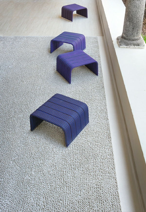 Lounge bahçe mobilyaları set rattan Polyrattan-dışkı-idee