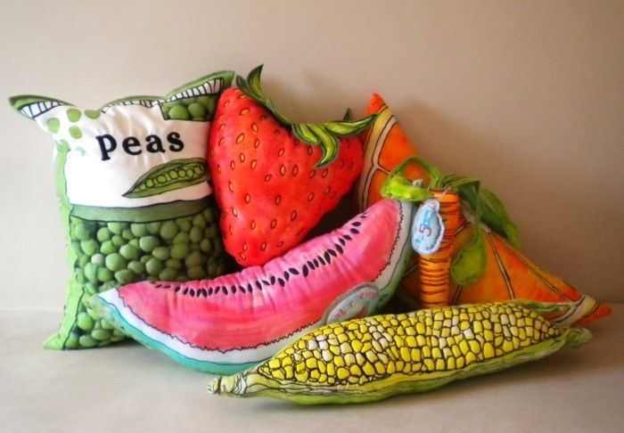 Juokingi pagalvė, vaisių ir daržovių