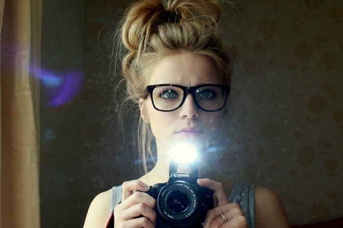 Jenter Kamera-nerd-briller-hipster-stil