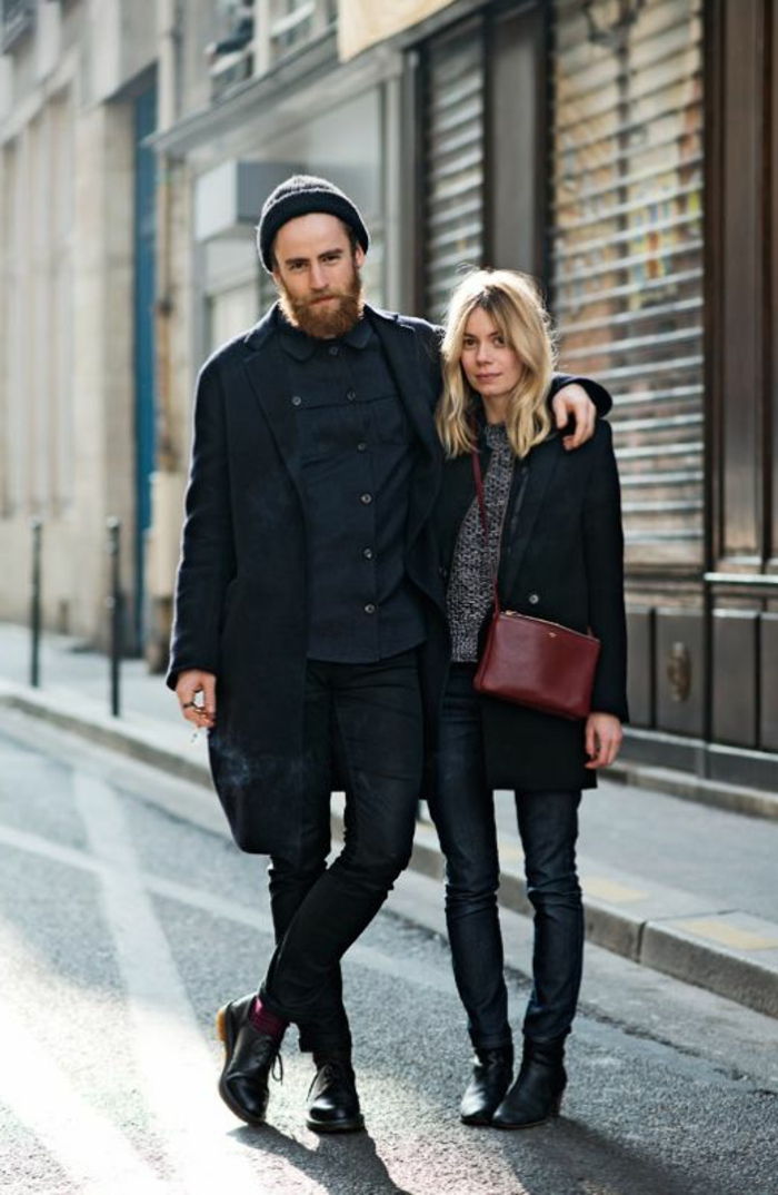 Moški-ženska črne halje vsakdanje ulična moda