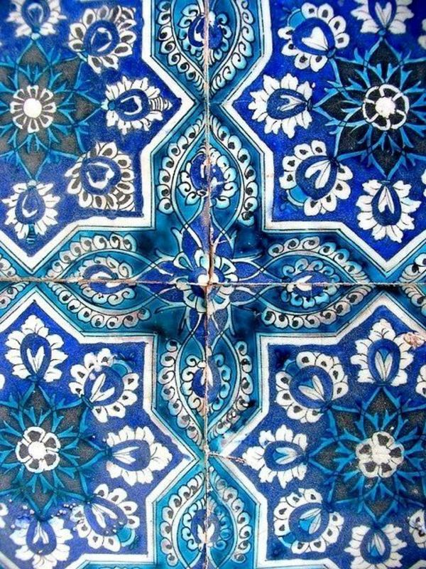 Marockansk stil kakel-blågröna ornament