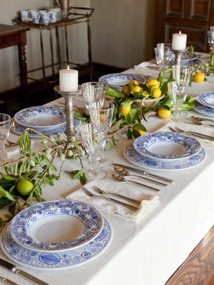Mediterranean stolové dekorácie-s-gombíky-of-citrónovníka