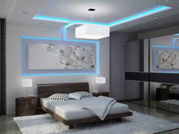 Moderne interiørdesign med LED - sengelampe