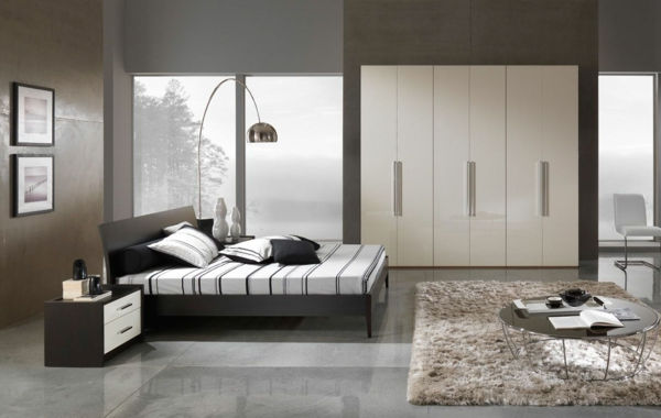 Modern sovrum designen golvlampa beige mattan