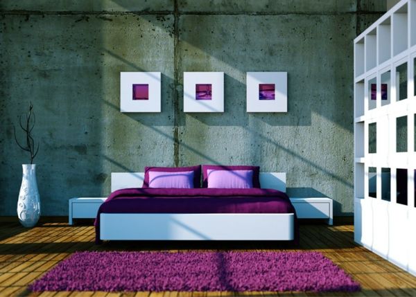 Moderna sovrum make-Purple-White-lila matta