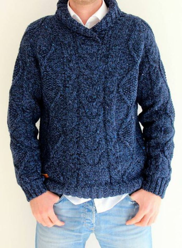 Norwegian maglione-robusto blu-men