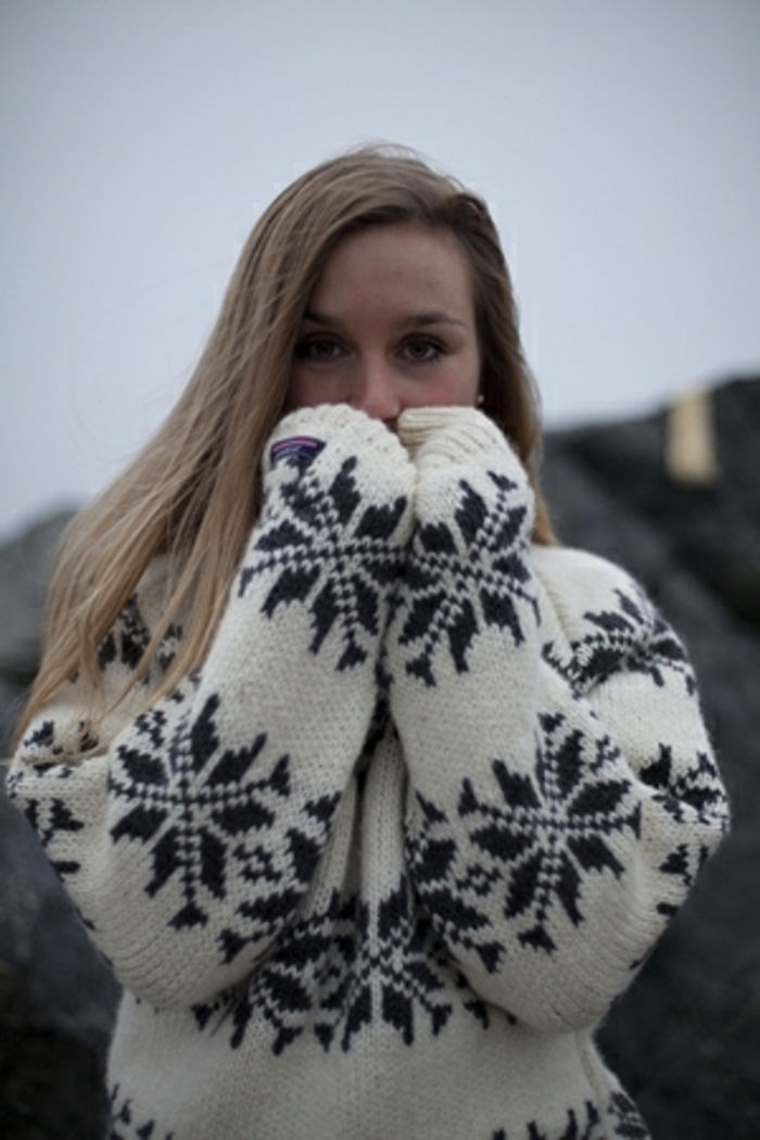 Norvegese maglione-inverno-nero-bianco