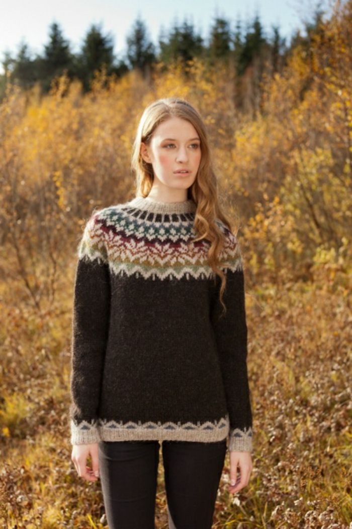 Norvegese maglione di lana color