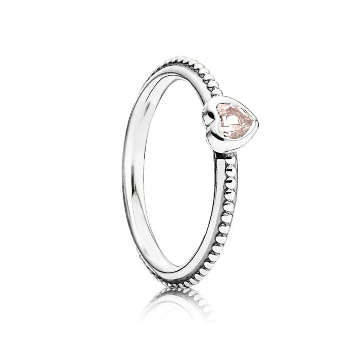 Pandora Ring Sapphire Heart Shape jemný vzor