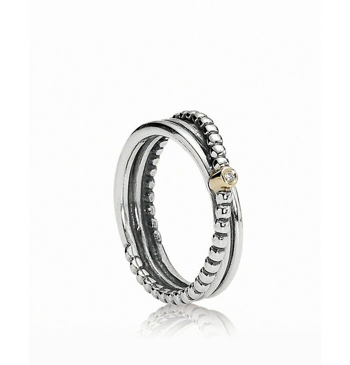 Pandora krúžky zlato striebro malých diamantov