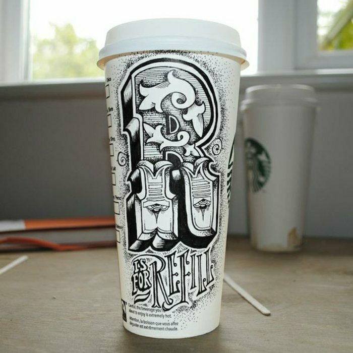 Kopper Starbucks grafisk design
