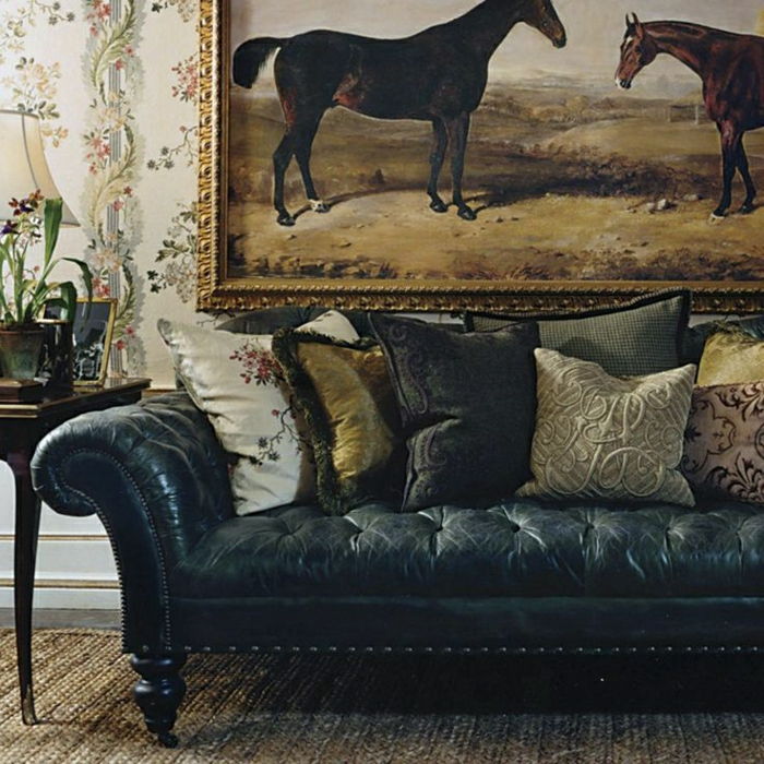 Ralph Lauren hiša Chesterfield Pillow konji slike