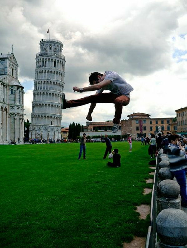 Leaning Tower Visitor Karate Boy
