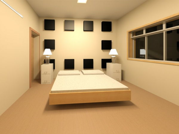 Camera da letto elegante e alla moda muro-design-con-neutro-colori