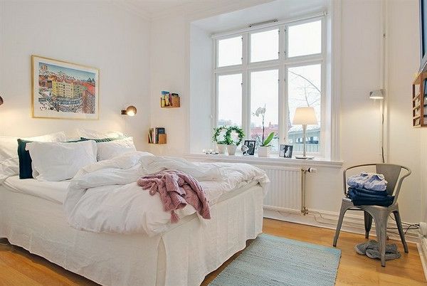 Spalnica-design-v-skandinavski slog preprostega pohištva