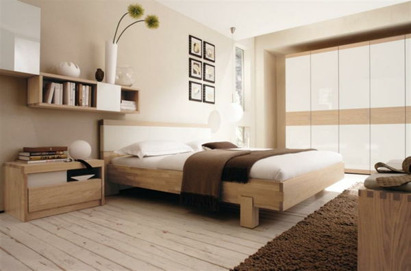 Schlafzimmerdeko-Interior-Design-idea-con-bel colore guscio d'uovo