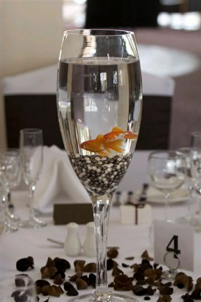 Šampanjec Steklo Pearl Ribe Poroka