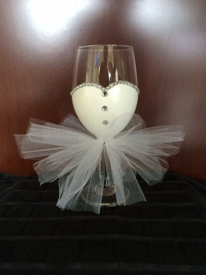 Champagne glas met flirterige Decoratie geschikt-voor-huwelijk