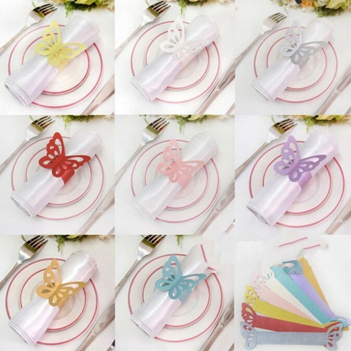 Servetėlės ​​stalo papuošimas-su-spalvinga drugelių
