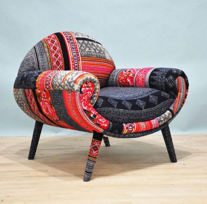 Lapptäcke stol-med-en unik design