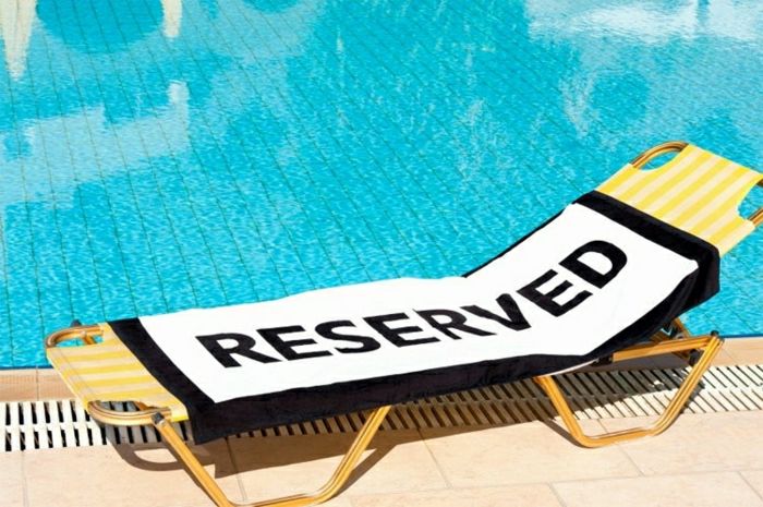 Verão deck da piscina cadeira-praia reservada toalha de estilo