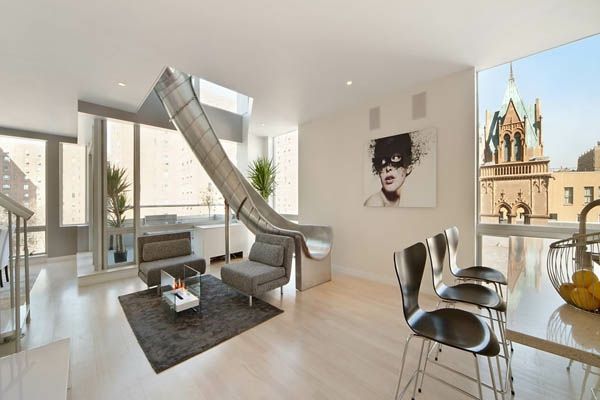 Spiral slayt New York münhasır penthouse daire Modern Sanat