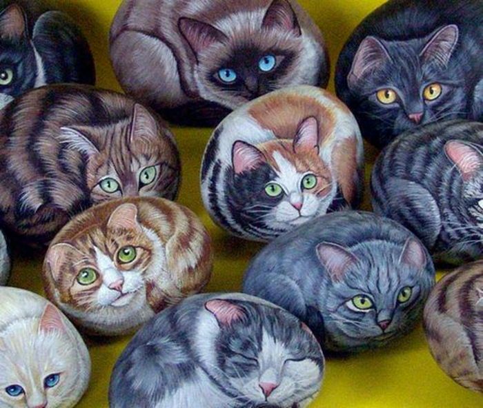 Akmenys dažytos Kačių kailis-eye įvairių spalvų