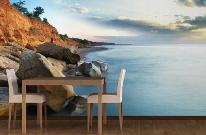 Tapety plážová dve stoličky-and-table